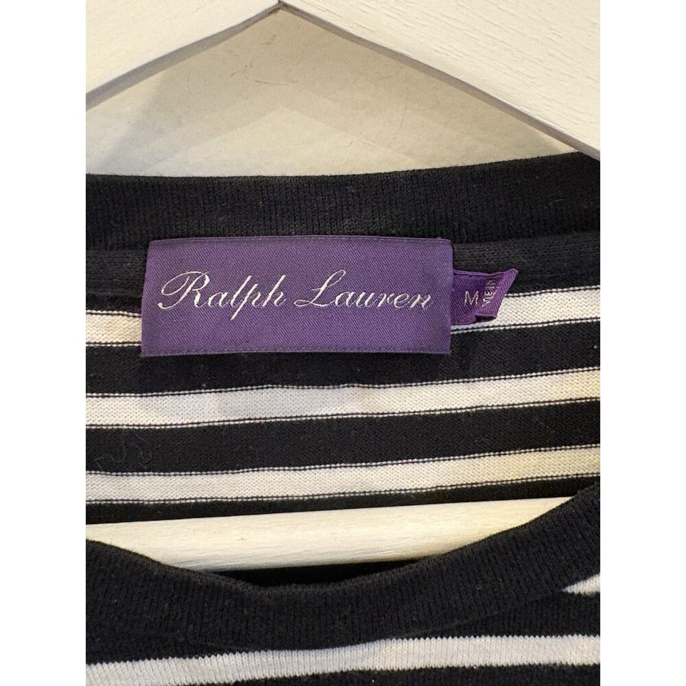 Ralph Lauren Women's Mens Pima Cotton Black Striped T-Shirt Purple Label Nautica - Picture 3 of 8